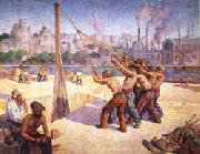 Maximilien Luce The Pile Drivers oil painting artist